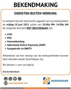 diensten buiten werking
