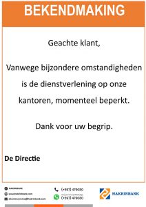 beperkte dienstverlening