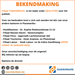 kantoor gesloten