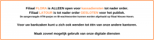 bekendmaking kantoor gesloten