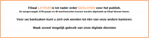 bekendmaking kantoor gesloten