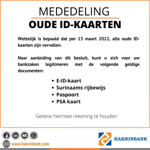 mededeling oude id kaarten