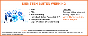 diensten buiten werking