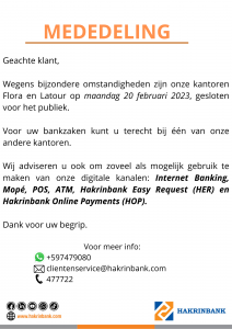 Beperkte dienstverlening